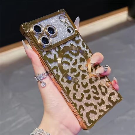 S75054 Glitter Leopard MagSafe対応ケース