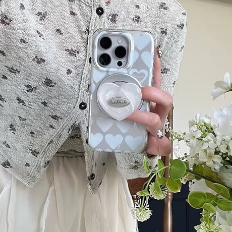 K23090 ハートパターンMagSafeグリップiPhoneケース