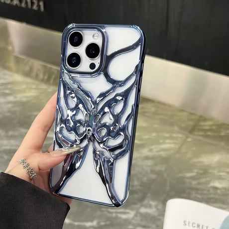 S74708 メタリックバタフライアーマーiPhoneケース