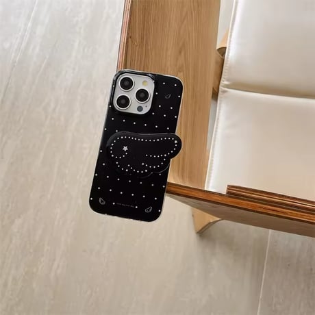 K22759 夜空のウィングスタンド付きiPhoneケース