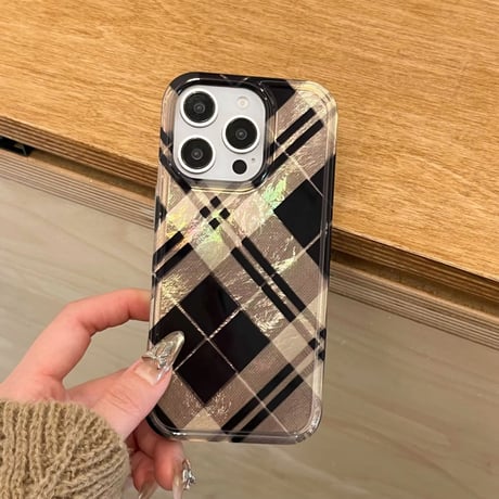 S74341 シャイニーチェック iPhoneケース