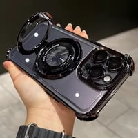K23012 MagSafe対応 メタルリング付きクリアiPhoneケース