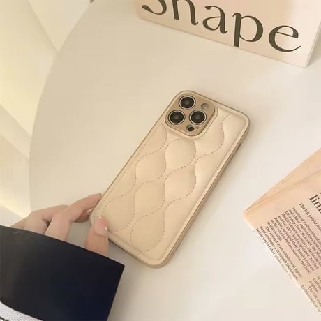 S74337 ふわモコキルティングiPhoneケース