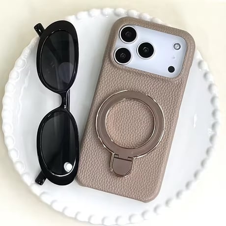 K22943 レザーライクリング付き iPhoneケース