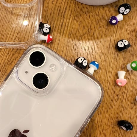 iPhone&Android 全機種対応´-  ちいさいあの子ときのこのクリアiphoneケース L62149
