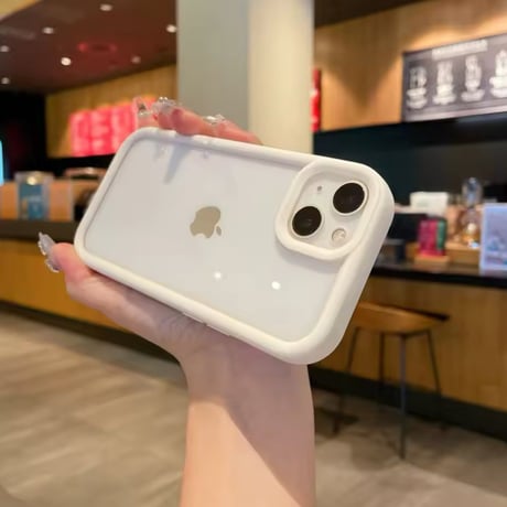 【即納商品】L62041 シンプルカラーフレーム クリアiPhoneケース