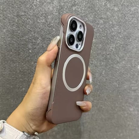 S74468 MagSafe対応マグリングレザータッチiPhoneケース