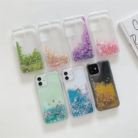 L62206 きらめきグリッターのシャワーiPhoneケース