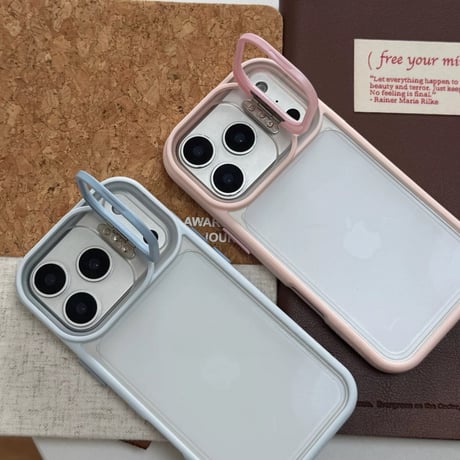 K23153 カメラスタンド付き パステルフレームiPhoneケース