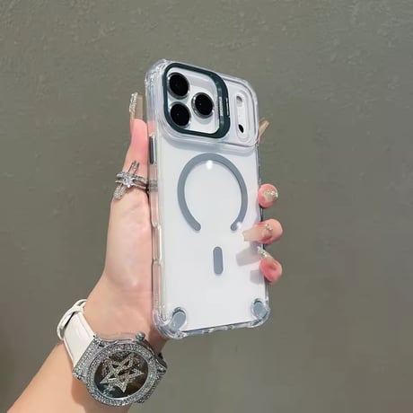 K22988 カラーポイント MagSafeスタンドクリアケース