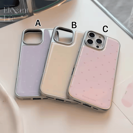 S74751 Heart Dot Glossy iPhoneケース