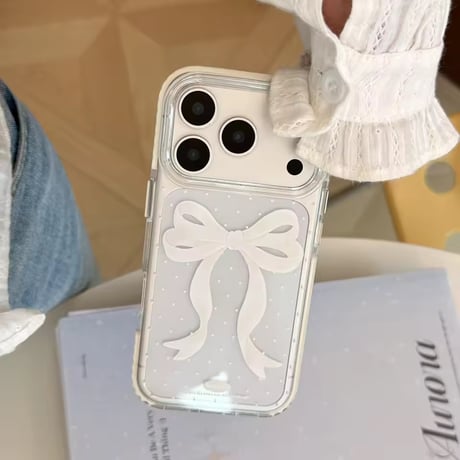 L62481 ドットリボンクリアiPhoneケース