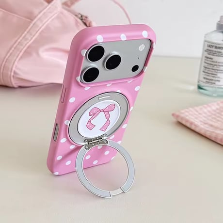 K23177 くるくるアニマル 回転リング付きiPhoneケース