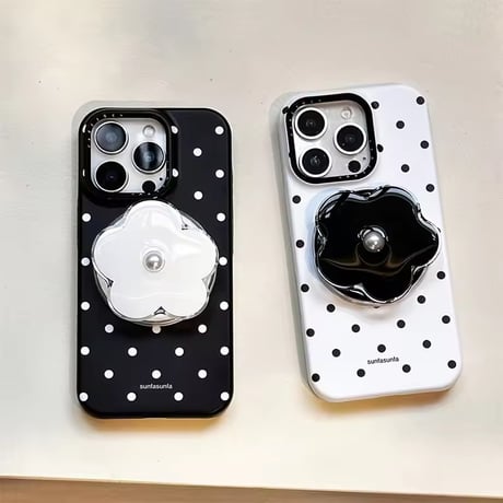 K23032 フラワーグリップ ドットiPhoneケース