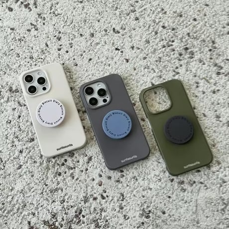 K22742 くすみカラーのマットスタンドiPhoneケース
