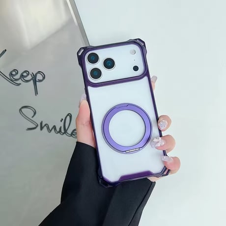 L62312 カラーフレーム リングスタンド iPhoneケース
