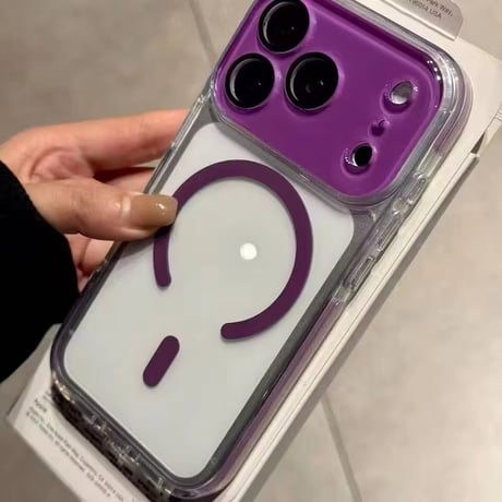 L62431 カラーフレームMagSafe対応クリアiPhoneケース
