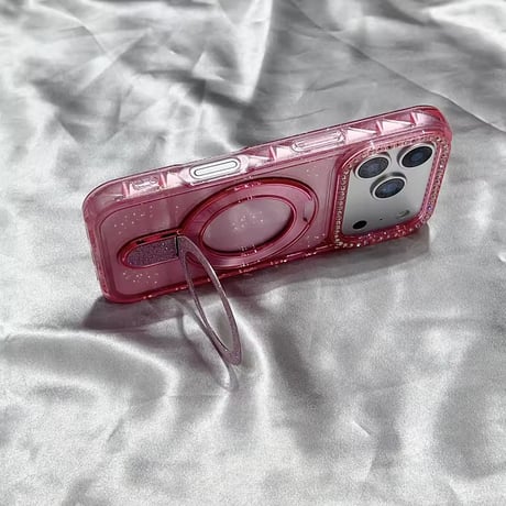 K23125 ジュエルリングスタンド グリッターiPhoneケース