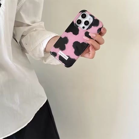 S75056 カラフルカウ柄iPhoneケース
