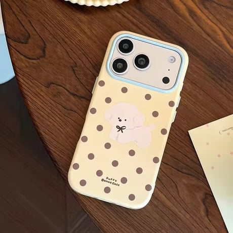 S75644 もこもこわんこのドットiPhoneケース