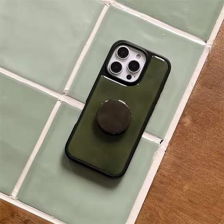 K22751 ミリタリーグリーンのスタンド付きiPhoneケース