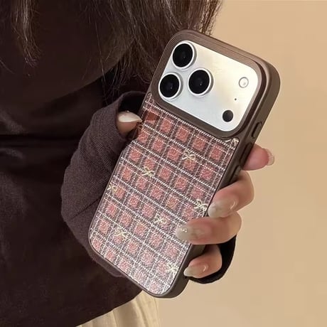 S75468 リボンチェックiPhoneケース
