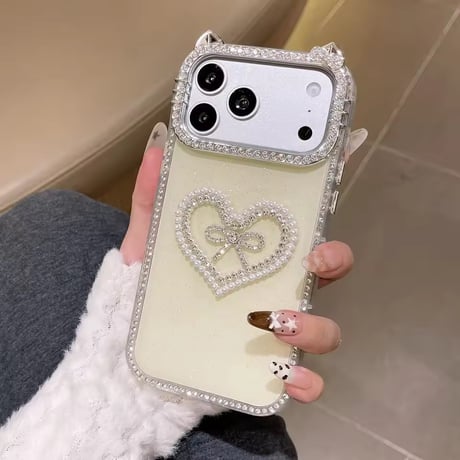 S75511 きらめきハートリボンiPhoneケース