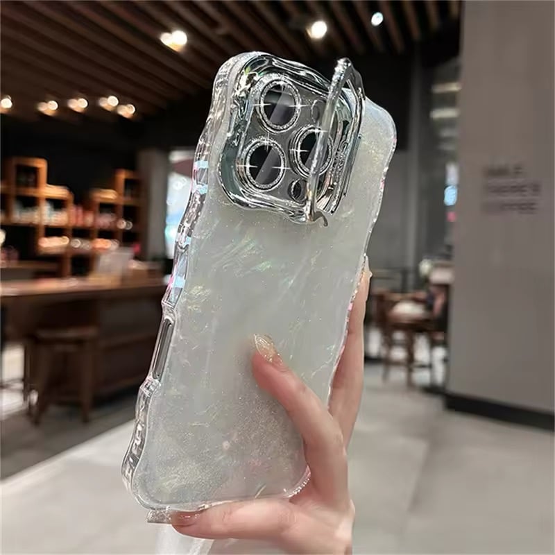 K22688 ぷるぷるラメのカメラスタンドiPhoneケース | nanomita
