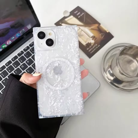 S74561 きらめきシェル柄iPhoneケース