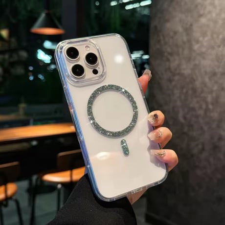 L62219 きらきらサークルMagSafe対応iPhoneケース