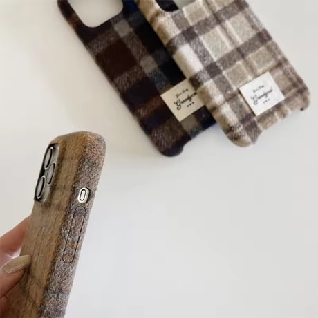 S74948 チェックファブリック iPhoneケース