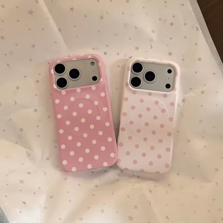 S75589 ピンクドットMagSafe対応iPhoneケース