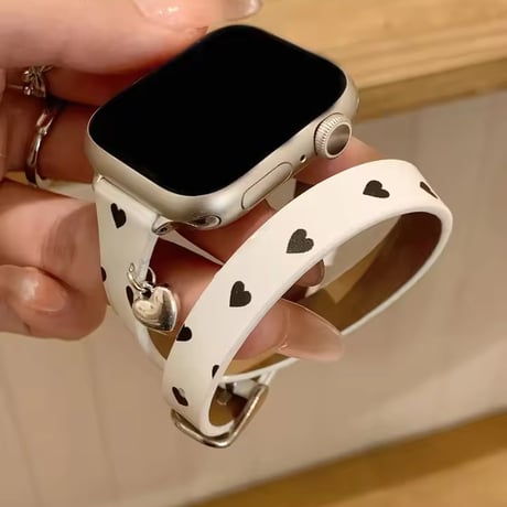 N00204 ハート柄チャーム付き Apple Watchベルト