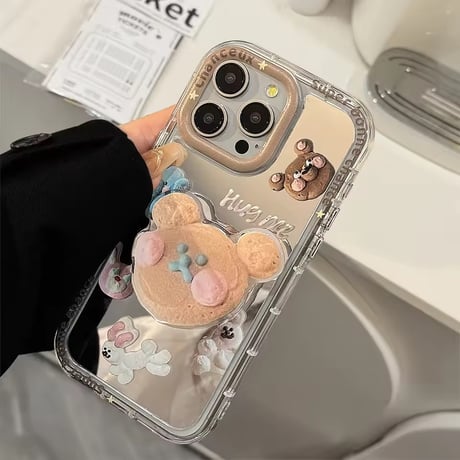 K23168 くまちゃんソケット＆ハンドストラップ付き iPhoneケース