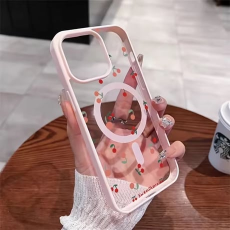 L62452 チェリードット MagSafe対応 iPhoneケース