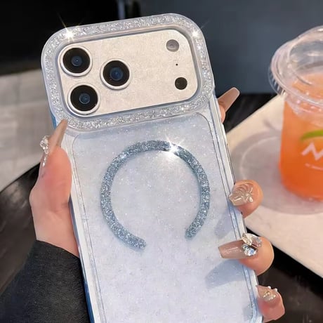 【即納商品】S75276 キラキラカメラフレームMagSafe対応 iPhoneケース