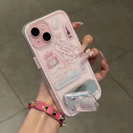 K23154 ぷっくりガーリー スタンドiPhoneケース