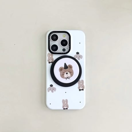 K22737 ぼうしぐまとうさちゃんのiPhoneケース（MagSafe対応）