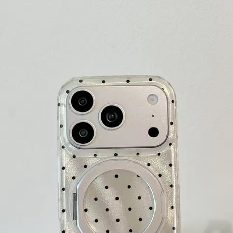 K23115 きらめきドット＆オーロラ 回転リング付きiPhoneケース