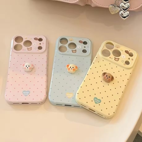 S75342 もこもこプードルドットiPhoneケース