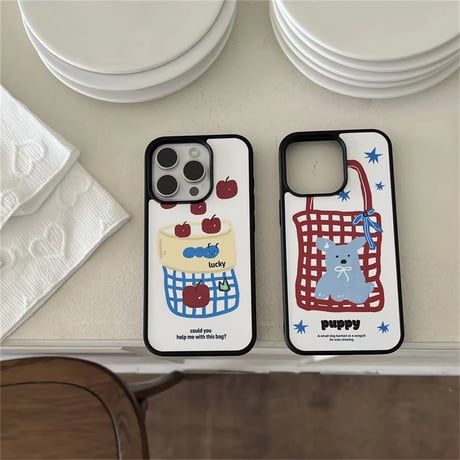 S74680 くだものとおやつのイラストiPhoneケース
