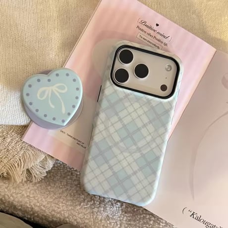 K23130 ハートリボン MagSafeグリップ付きiPhoneケース