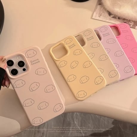 S74794 ふわふわドッグ柄iPhoneケース