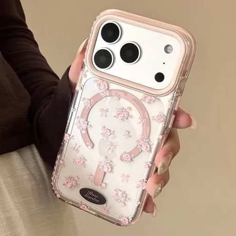 L62450 ローズリボンガーデン iPhoneケース（MagSafe対応あり）