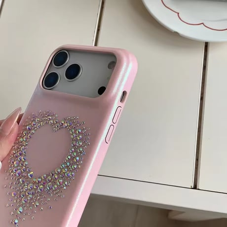 S75139 キラキラハートストーン iPhoneケース