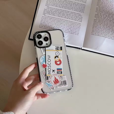 S75409 トラベルステッカーデザインiPhoneケース