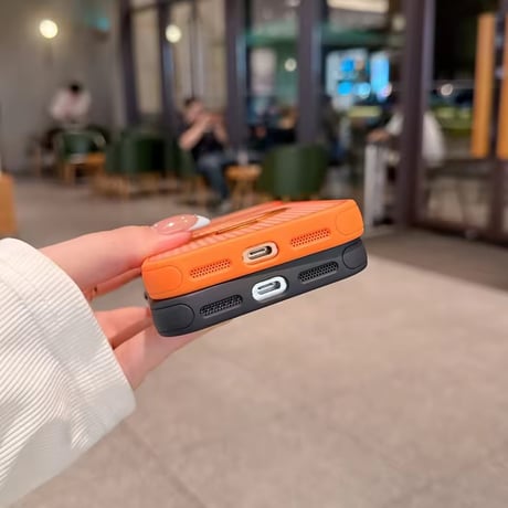 S75530 メッシュデザイン回転リング付きMagSafe対応iPhoneケース