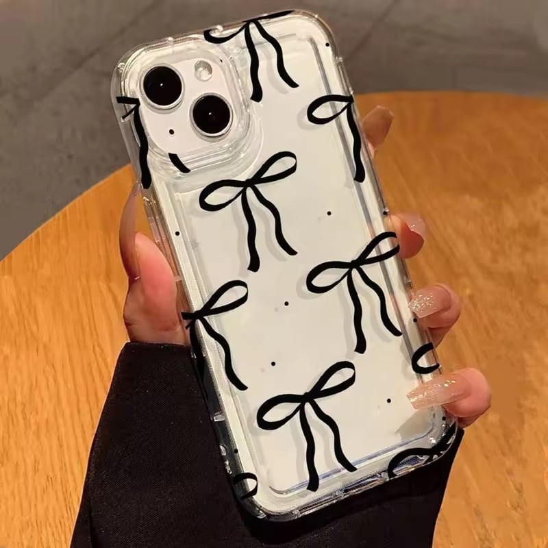 L62313 リボン柄クリア iPhoneケース | nanomita