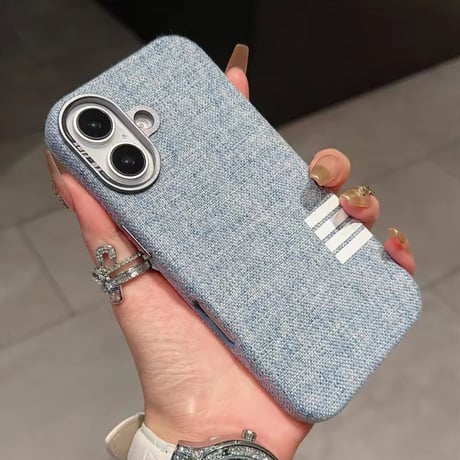 S74934 デニム調ファブリック MagSafe対応 iPhoneケース