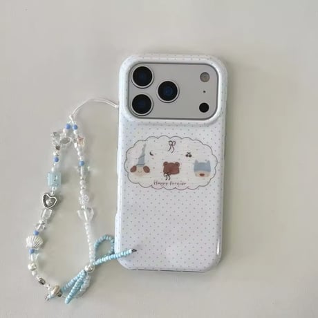 S75481 ゆるくまドットチャームiPhoneケース